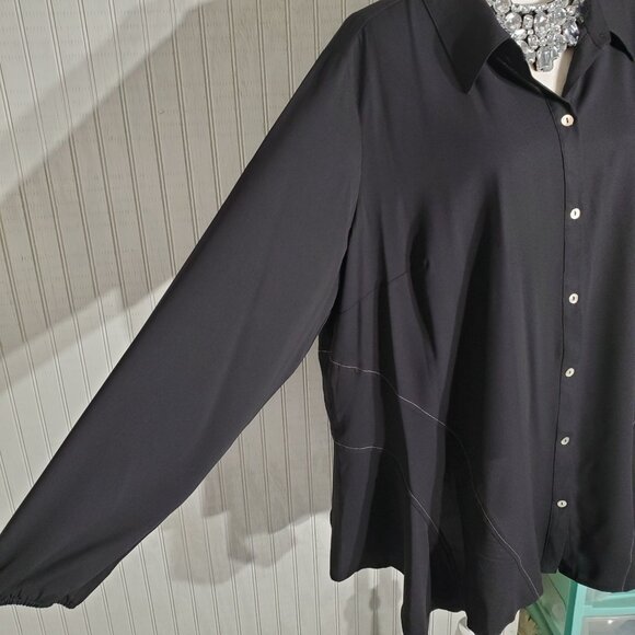 LORI GOLDSTEIN TUNIC COLOR BLACK LONG SLEEVE POLY-SPANDEX SIZE 2X - Picture 3 of 9